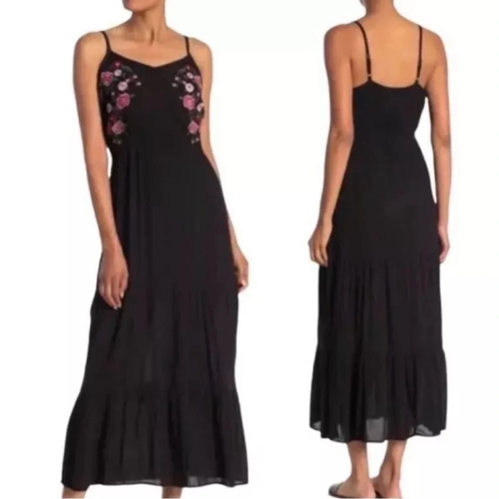 Kelly Renée Women’s Black Embroidered Maxi Dress | Size L